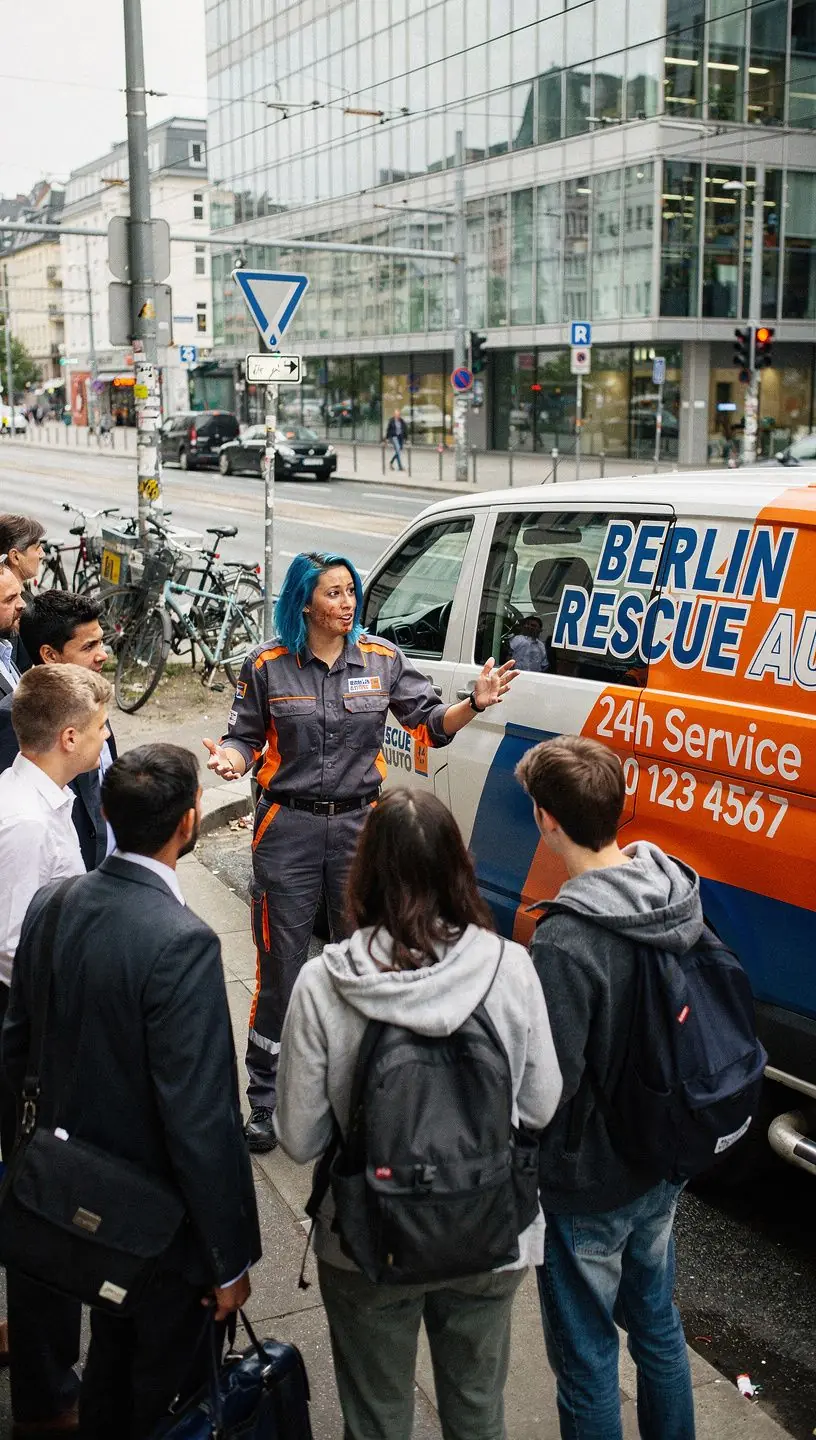 Mechaniker führt Fahrzeugdiagnose mit modernem Diagnosetool in Kfz-Werkstatt durch